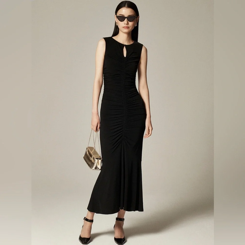 NWT J.Crew Ruched Center Seam Dress in Matte Jersey